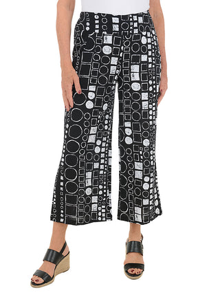 Black Geometric Print Pant