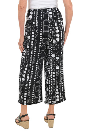 Black Geometric Print Pant