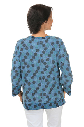 Polka Dot High-Low Crewneck Top