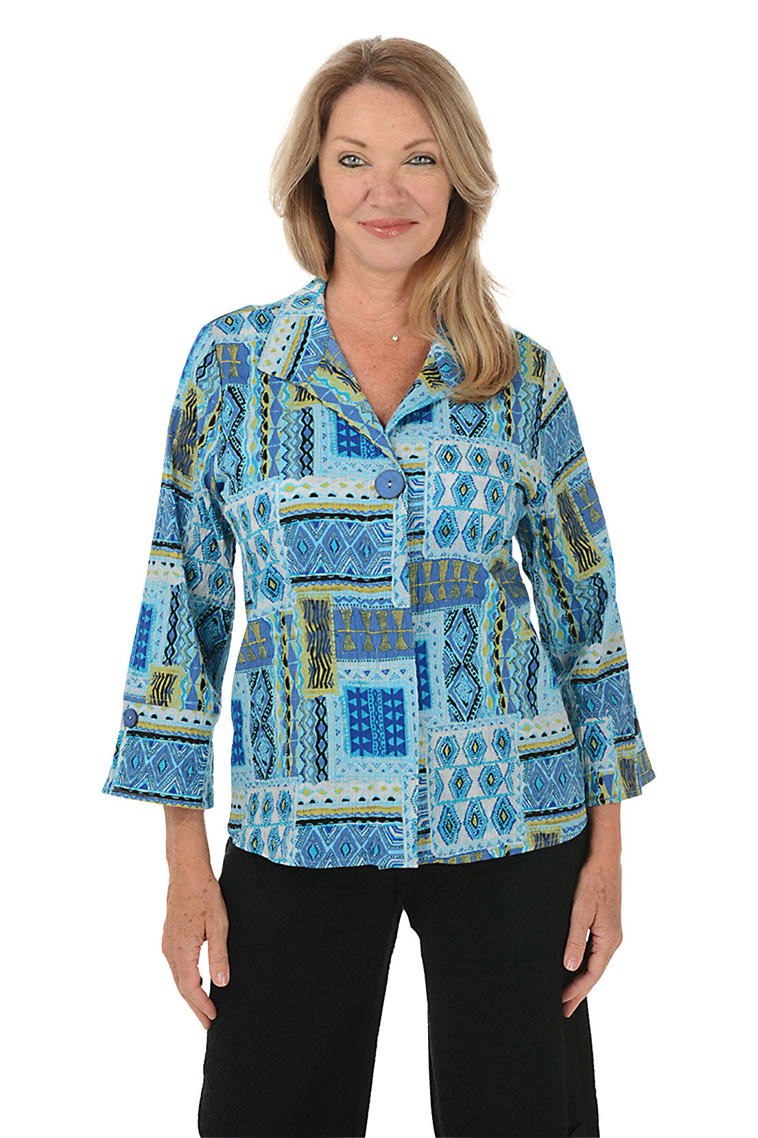 Oasis Patchwork Button-Front Shirt