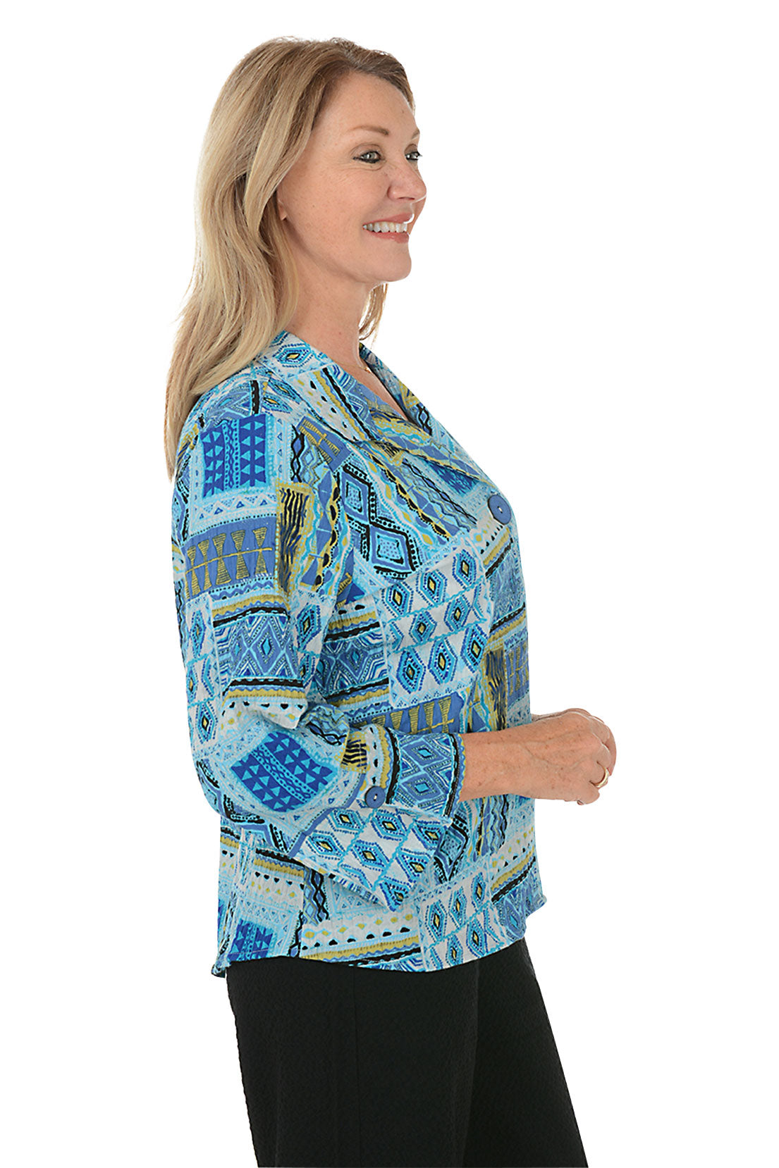 Oasis Patchwork Button-Front Shirt