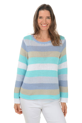 Seaside Stripe Long Sleeve Sweater