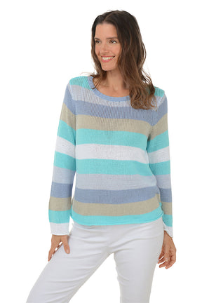 Seaside Stripe Long Sleeve Sweater