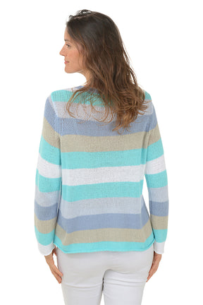 Seaside Stripe Long Sleeve Sweater