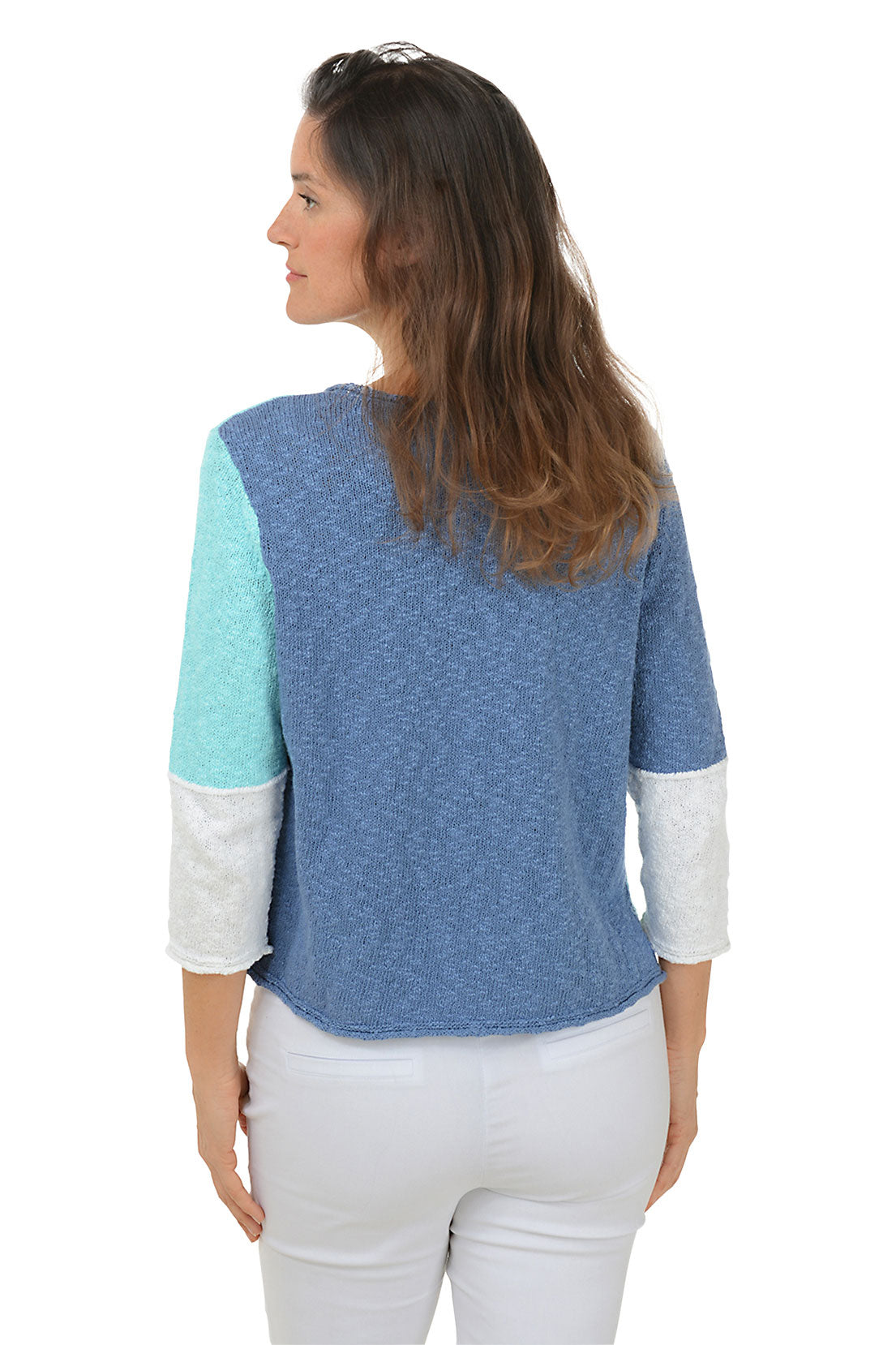 Dusk Color Block Seamed Sweater