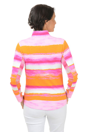 Hot Pink Amy Watercolor UPF50+ Sun Shirt