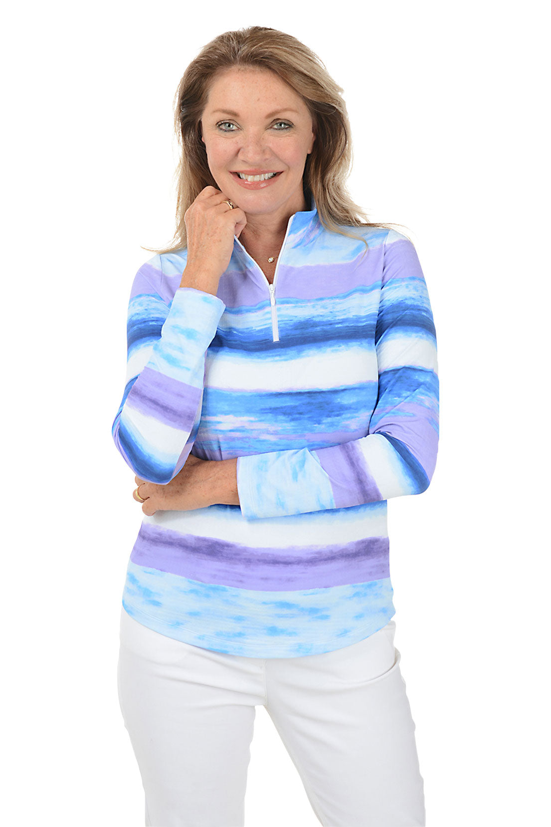 Periwinkle Amy Watercolor UPF50+ Sun Shirt