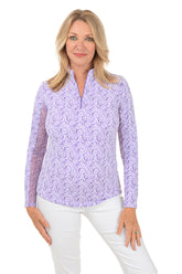 Lavender Leslie Sunflower UPF50+ Sun Shirt