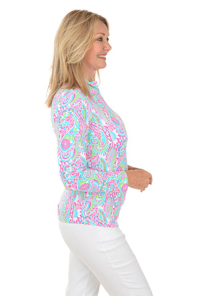 Pink Gloria Paisley UPF50+ Sun Shirt