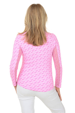 Pink Fatima Geometric UPF50+ Sun Shirt