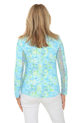 Turquoise Kathy Batik UPF50+ Sun Shirt