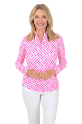 Pink Gingham Check UPF50+ Sun Shirt