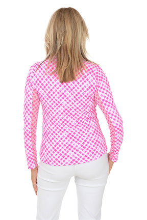 Pink Gingham Check UPF50+ Sun Shirt