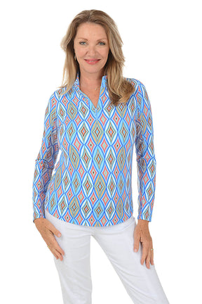 Blue Romina Diamond UPF50+ Sun Shirt