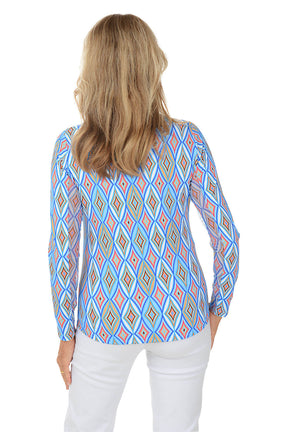 Blue Romina Diamond UPF50+ Sun Shirt