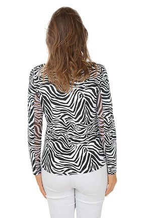 White Cecilia Zebra UPF50+ Sun Shirt