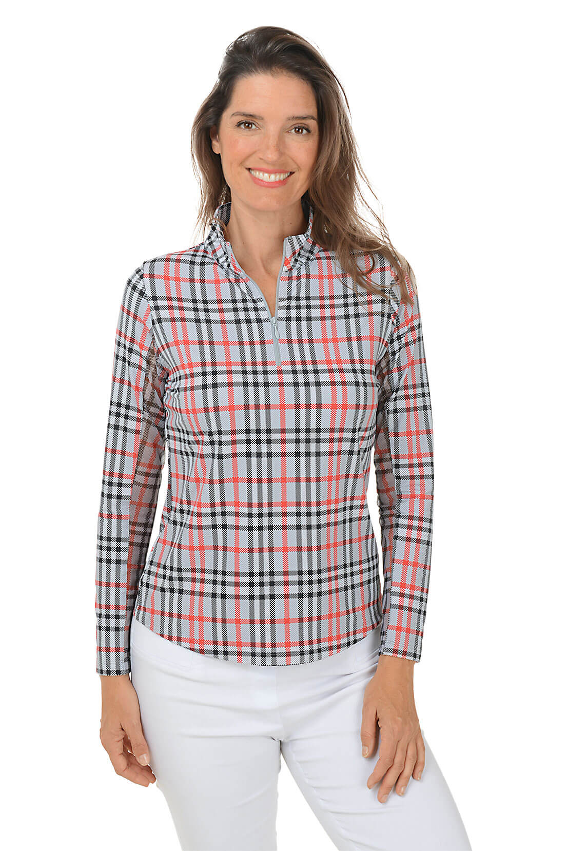 Grey Judith Plaid UPF50+ Sun Shirt