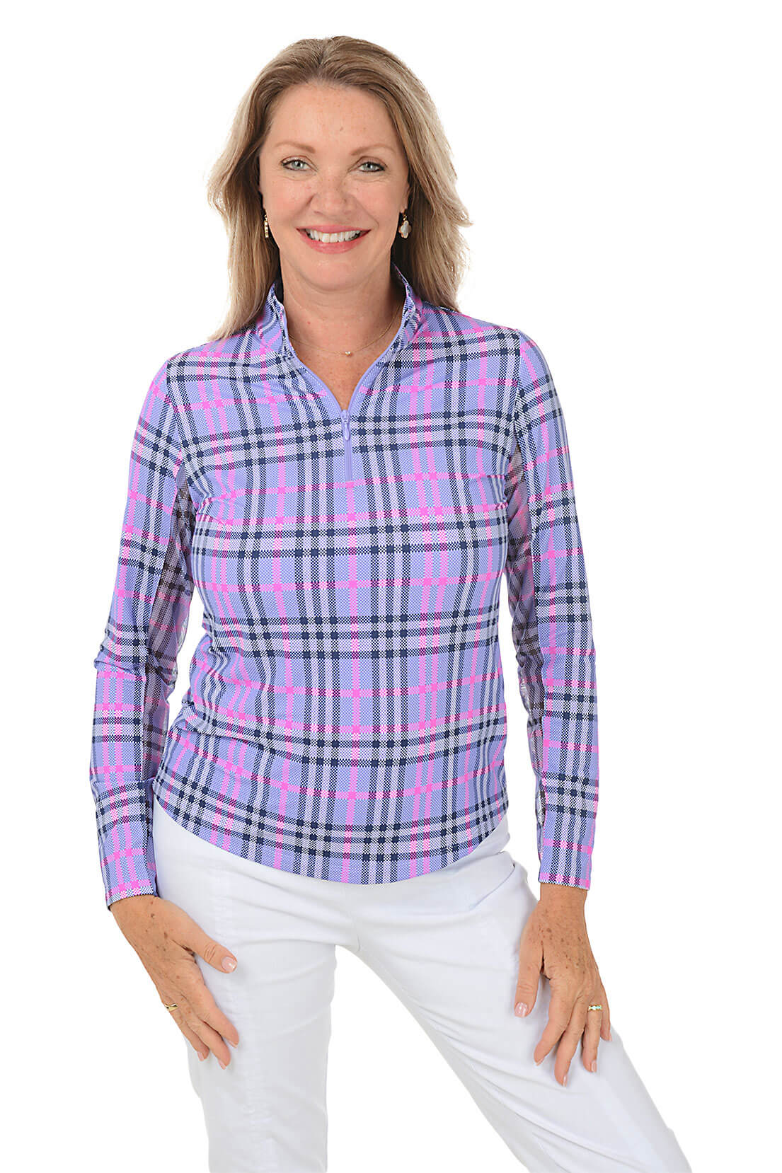 Lavender Judith Plaid UPF50+ Sun Shirt