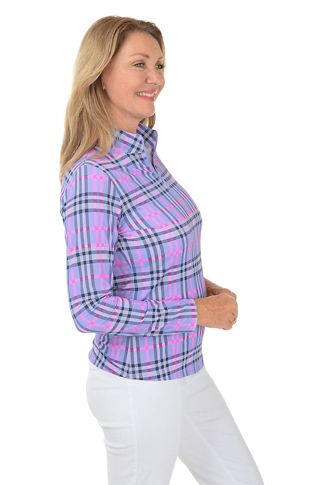 Lavender Judith Plaid UPF50+ Sun Shirt