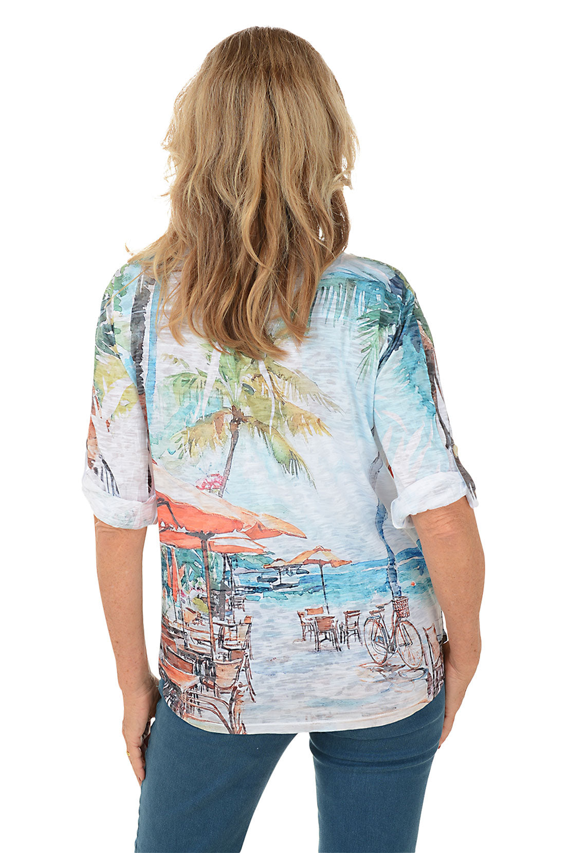 Scenic Seaside High-Low Knit Top