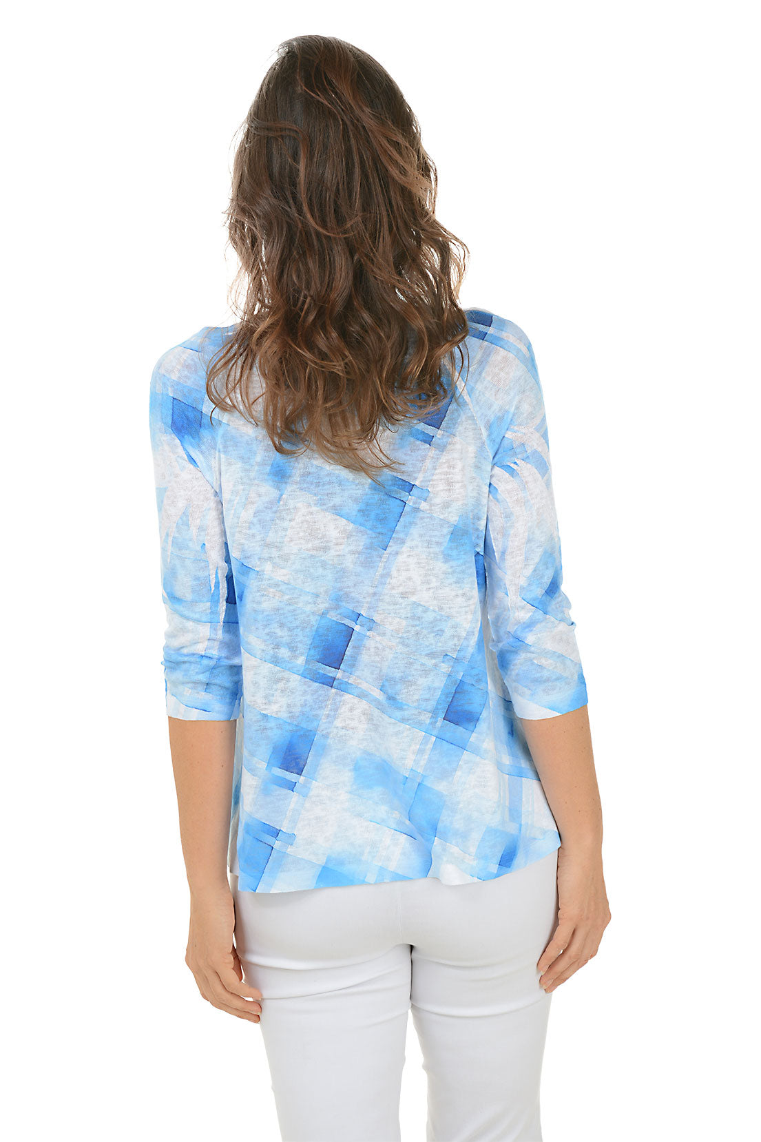 Painted Plaid Seqin Pocket Knit Top