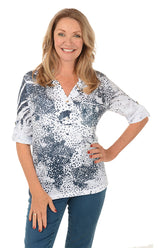 Dalmation Dots Roll Sleeve Top