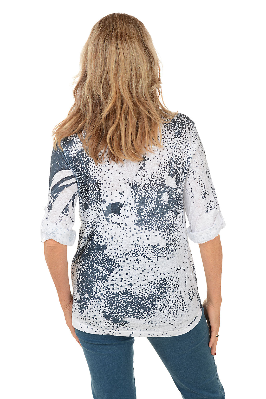 Dalmation Dots Roll Sleeve Top