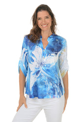 White Lily Roll Sleeve Top