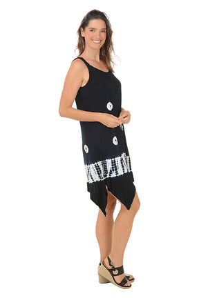 Double Braided Strap Shibori Dress