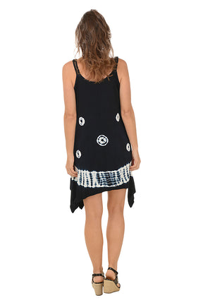 Double Braided Strap Shibori Dress