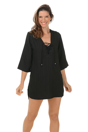 Cancun Lace Neck Tunic Cover-Up