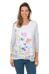 Gardenia Burnout Mesh Knit Tunic