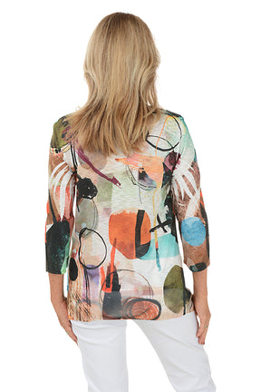 Toscana 3/4 Sleeve Chiffon Tunic