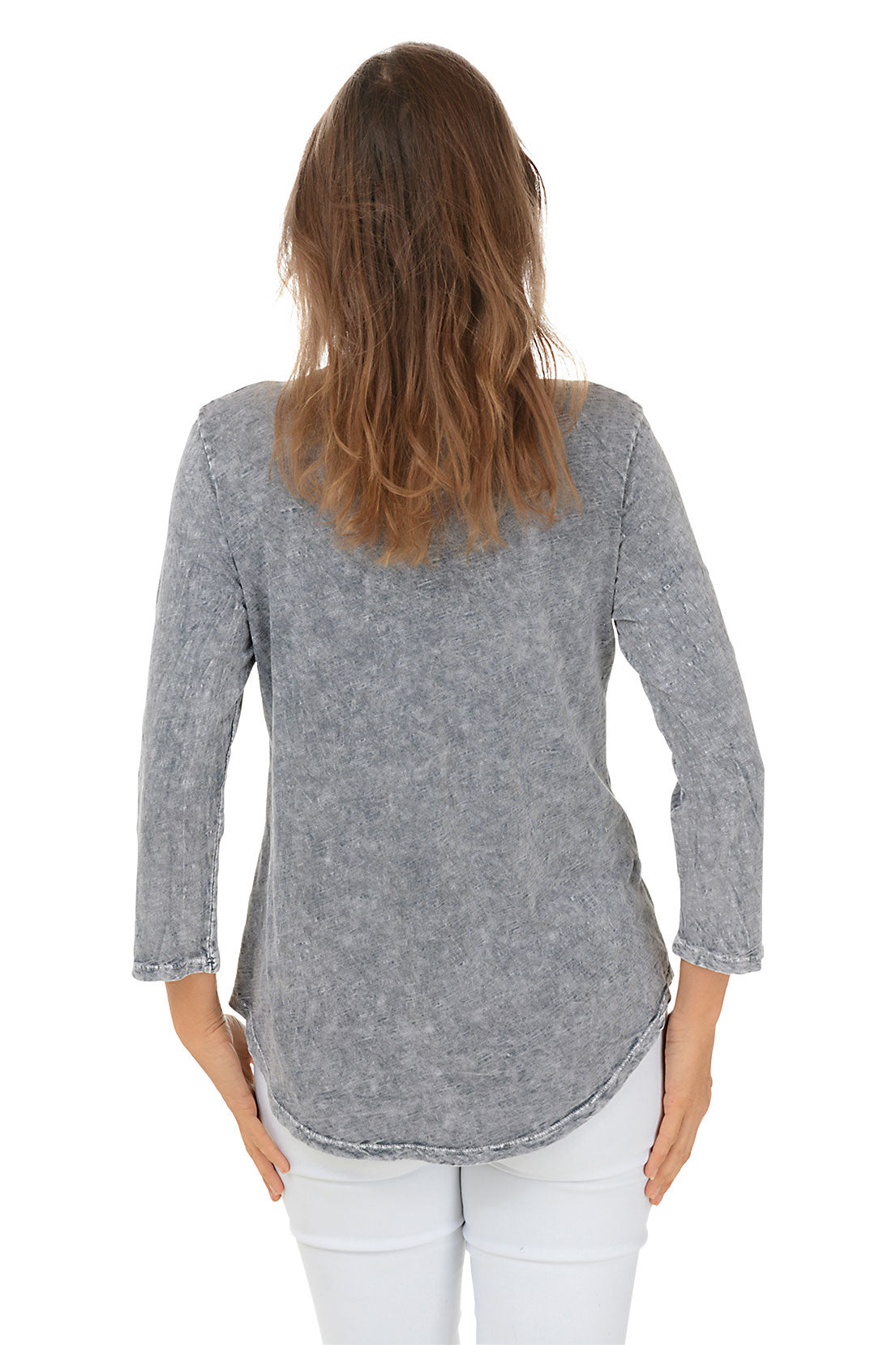 Mariposa Mineral Wash Curved Hem Top