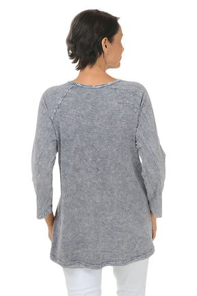 Retro Mineral Wash Double Pocket Knit Top