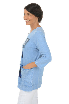 Lily Mineral Wash Frayed Tunic