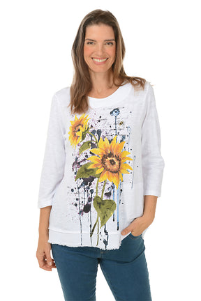 Cameo Mineral Wash Frayed Tunic