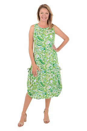 Retro Paisley Sleeveless Convertible Patio Dress