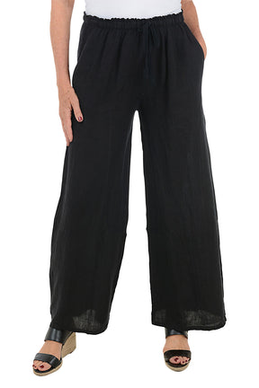 Solid Color Linen Palazzo Pant