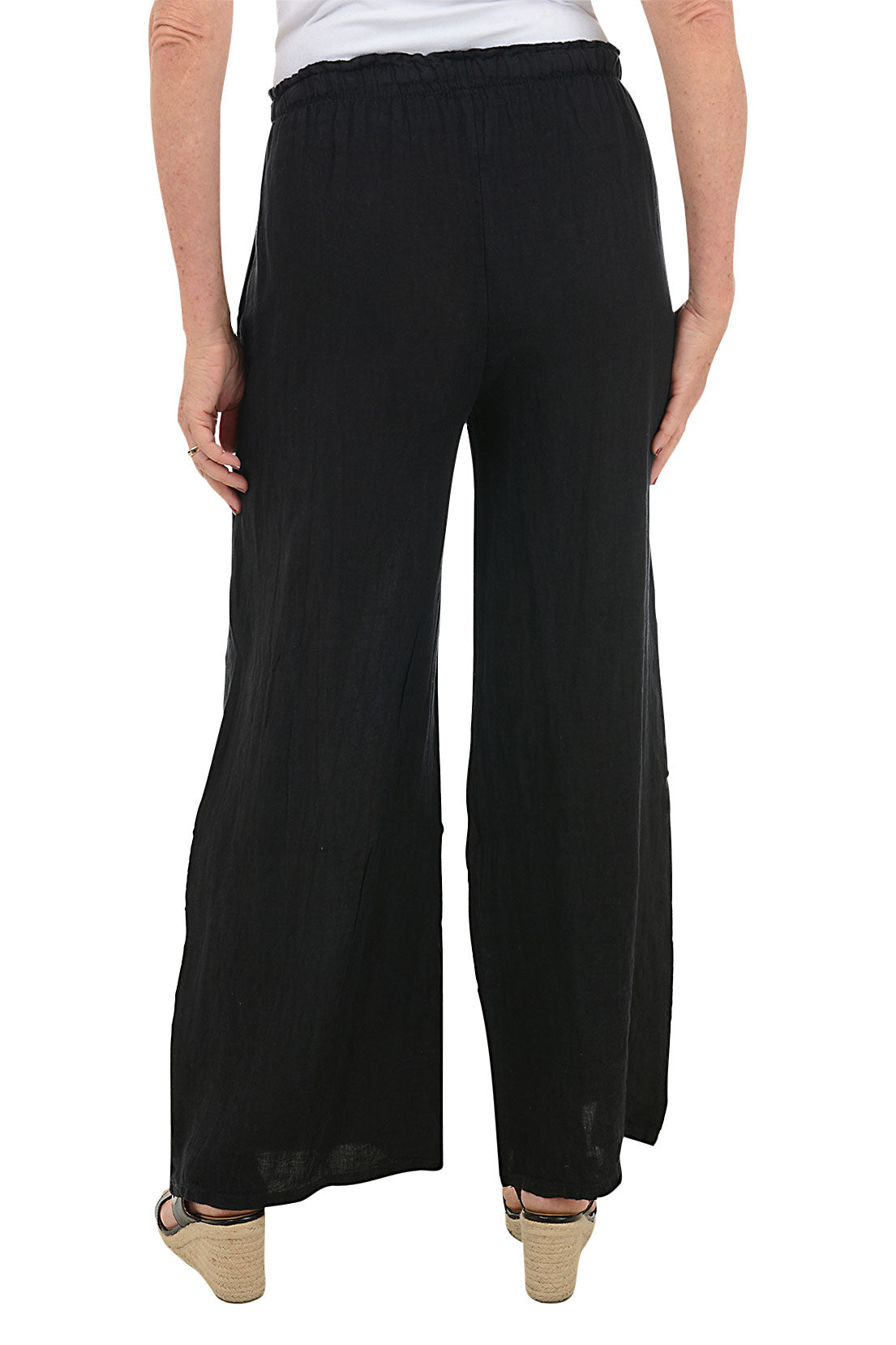 Solid Color Linen Palazzo Pant