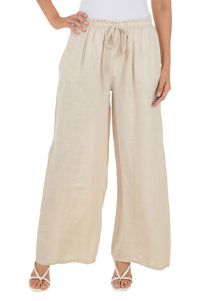 Solid Color Linen Palazzo Pant