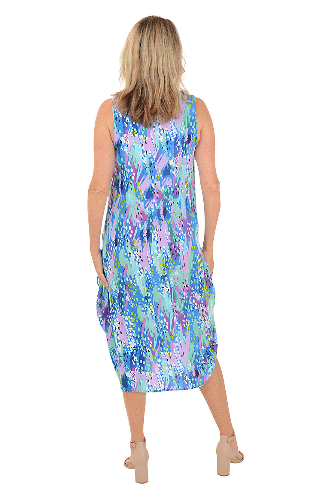 Abstract Dots Sleeveless Convertible Patio Dress