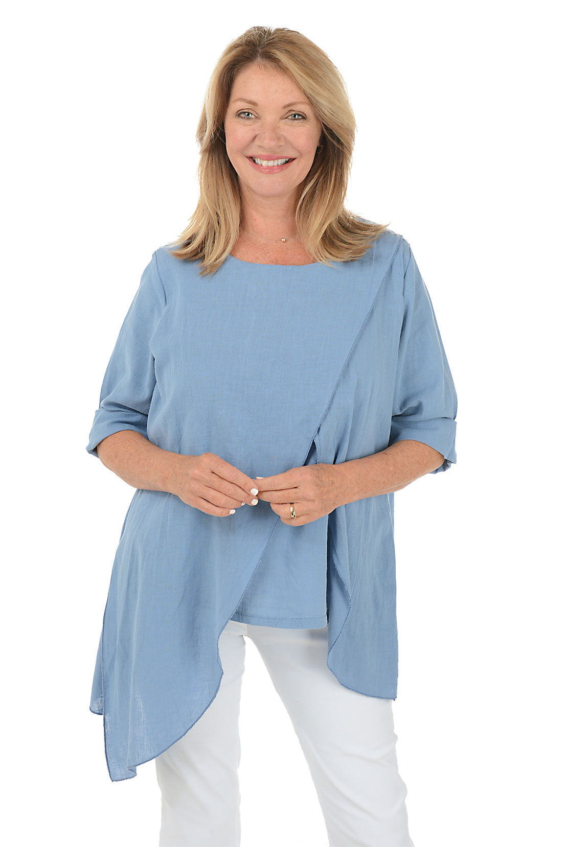 Layered Asymmetrical Linen Blouse