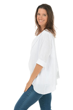 Layered Asymmetrical Linen Blouse