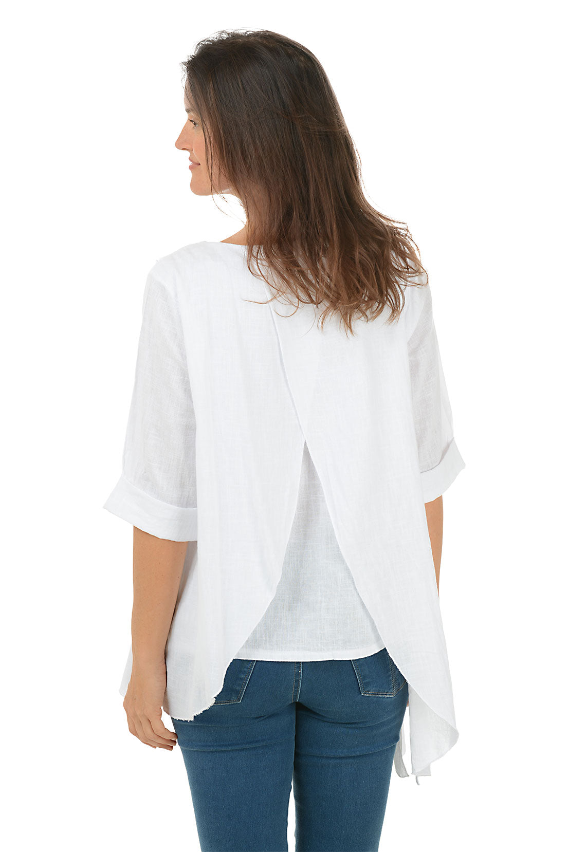 Layered Asymmetrical Linen Blouse