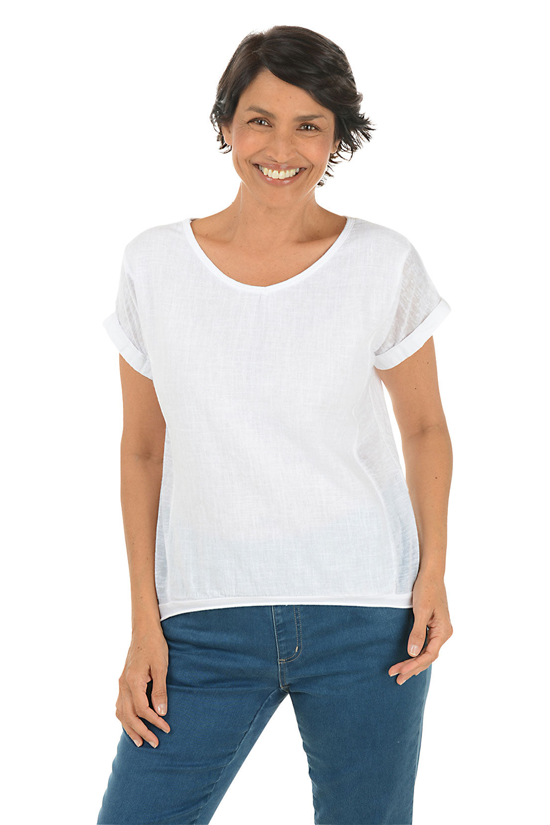 V-Neck Linen Tee