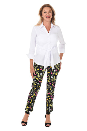 Black Tulip Pull-On Ankle Pant