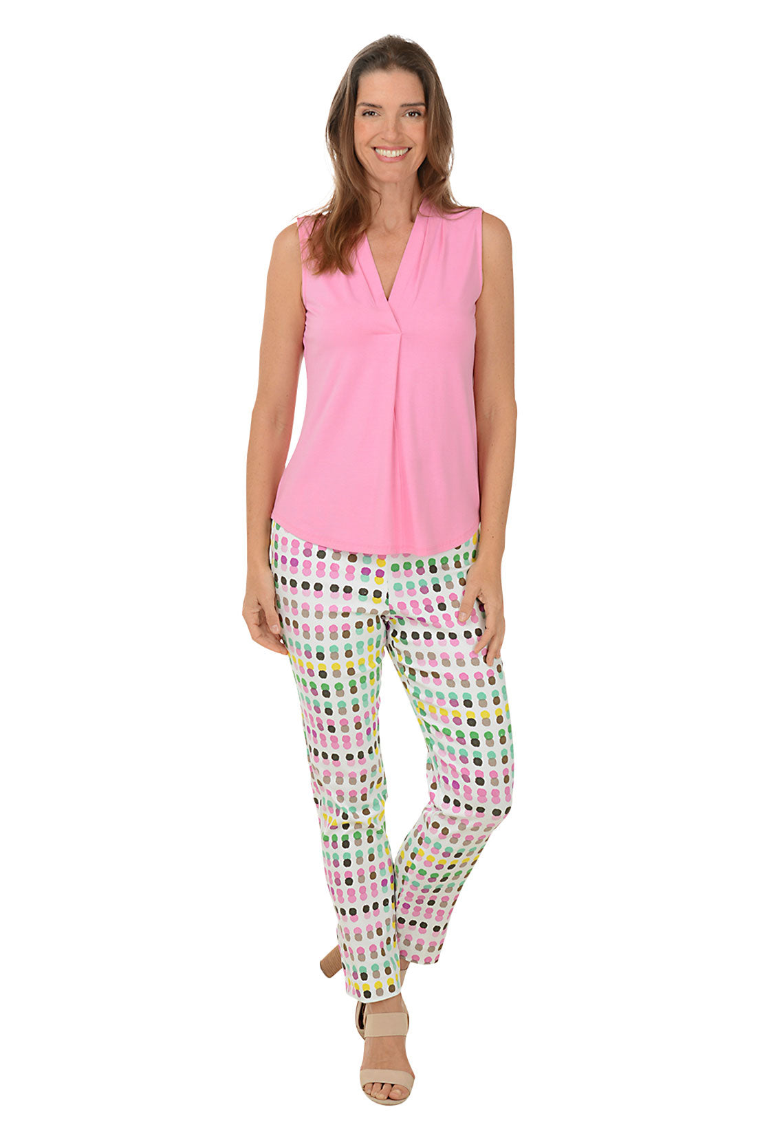 Colorful Dots Pull-On Ankle Pant