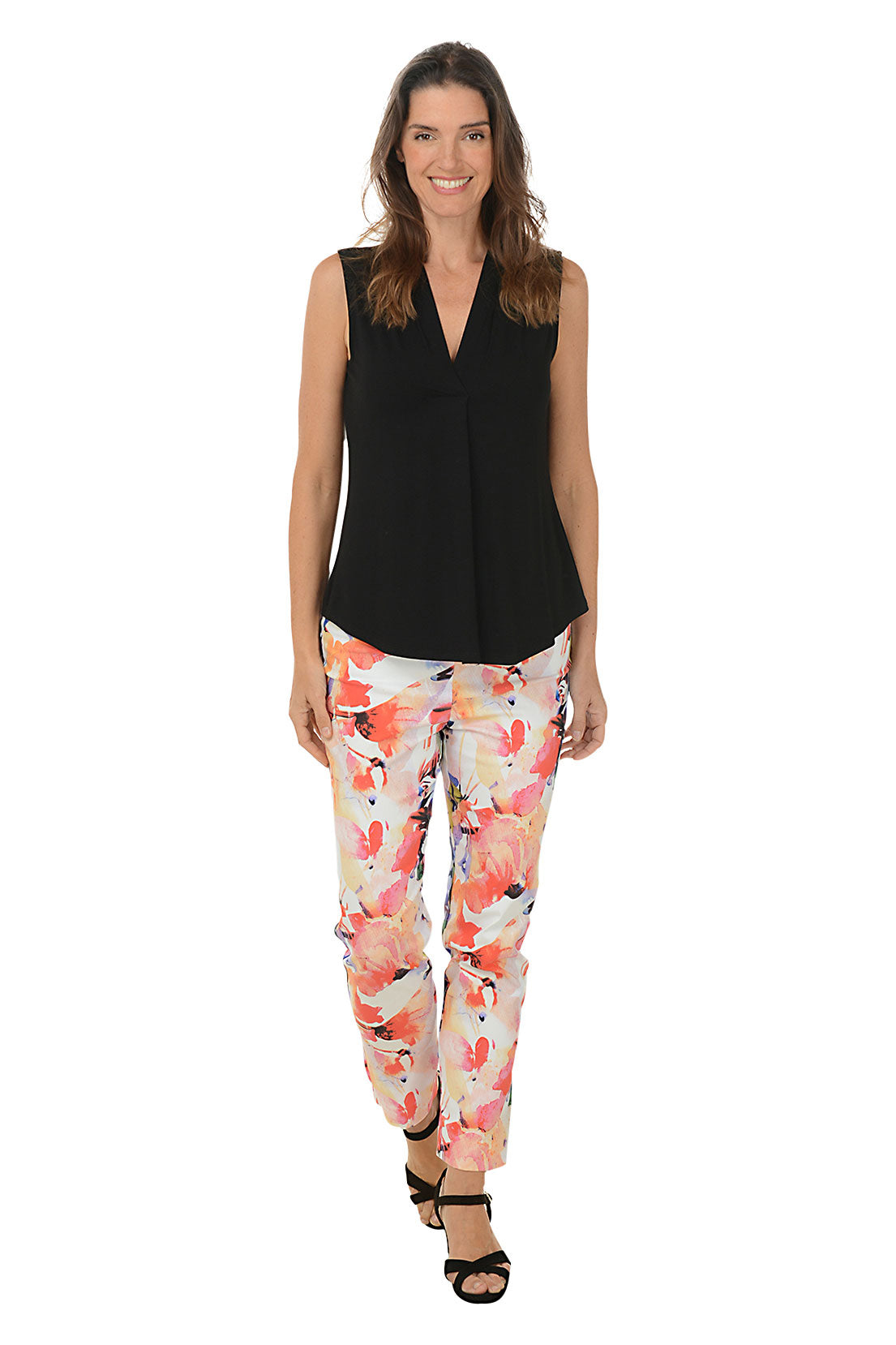 Pink Splash Pull-On Ankle Pant