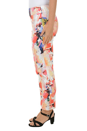 Pink Splash Pull-On Ankle Pant